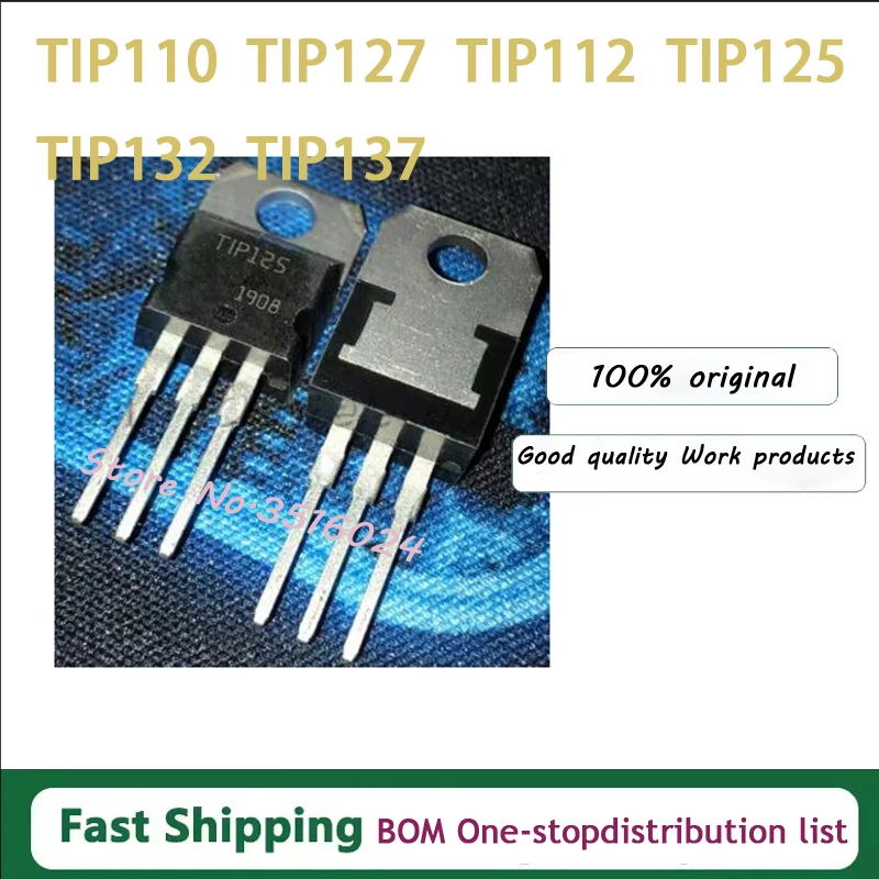 10PCS TIP102 TIP120 TIP122 TIP127 TIP142 TIP147 Transistor TIP142T TIP147T TIP110 TIP112 TIP125 TIP132 TIP137 TO-220