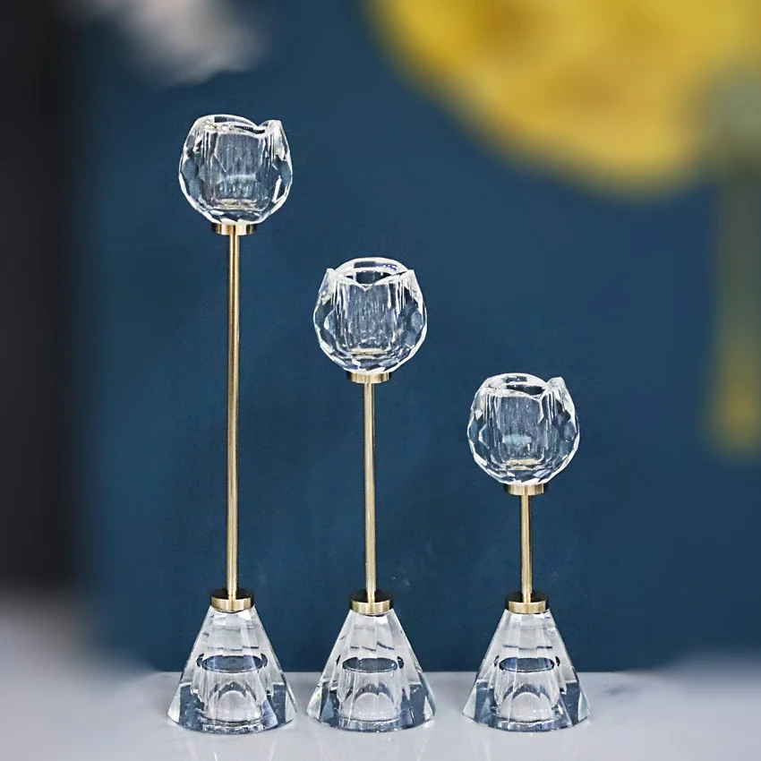 

3PS/set Creative ModRoom Living Room Table K9 Crystal Candlestick Candlestick Arrangement Home Decorations