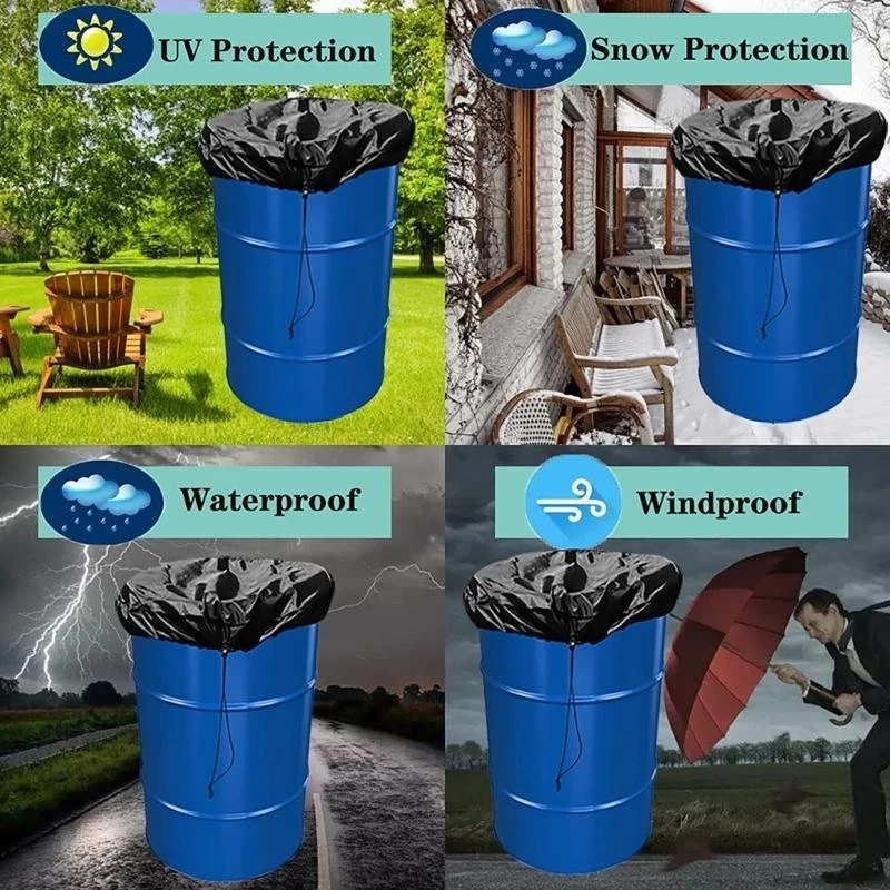 55 Gallon Drum Cover Drawstring Protective Cover Raining Day Waterproof high quality