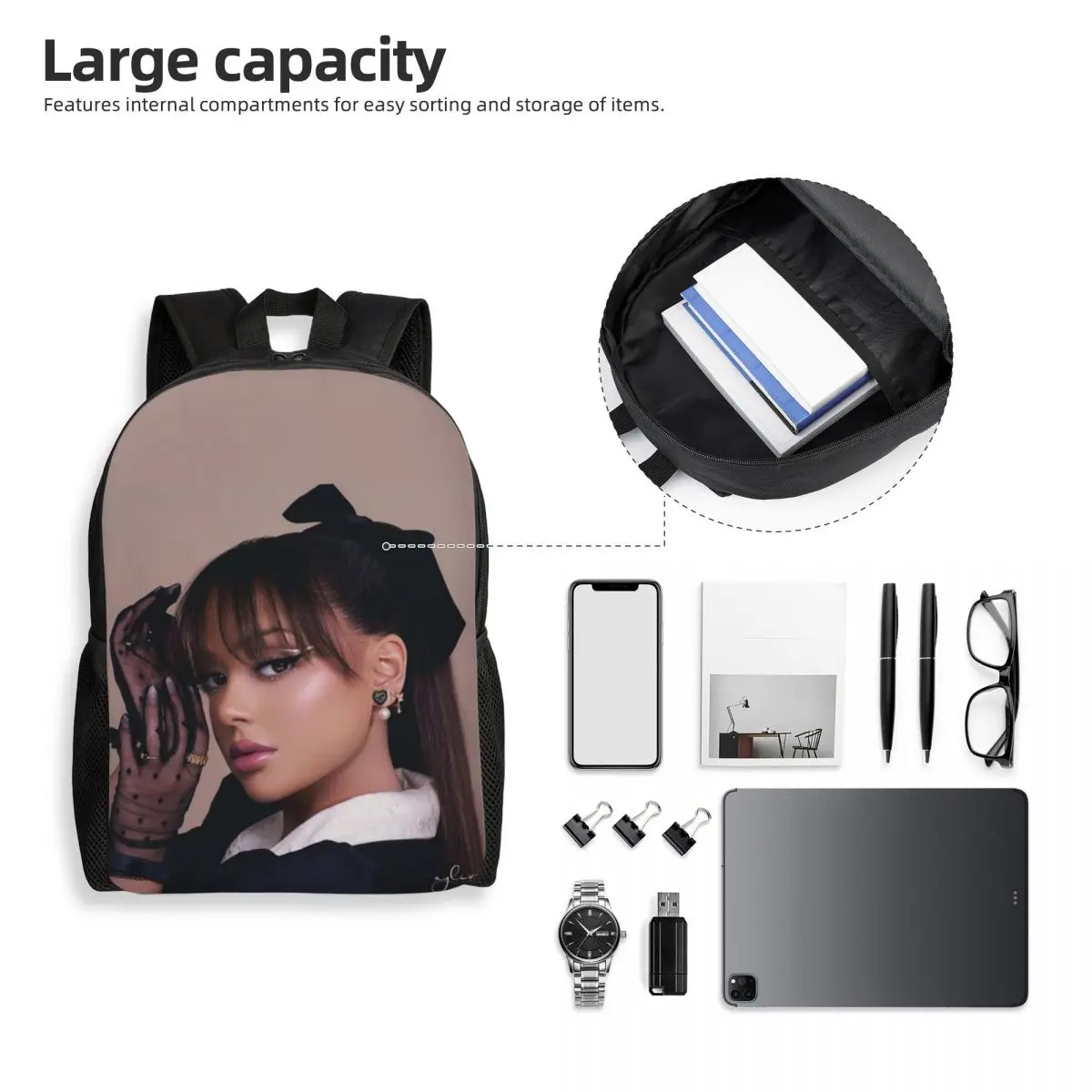 Benutzerdefinierte A-Ayliva Cool Singer Reiserucksack Männer Frauen Schule Computer Büchertasche Pop Musik College Student Daypack Taschen