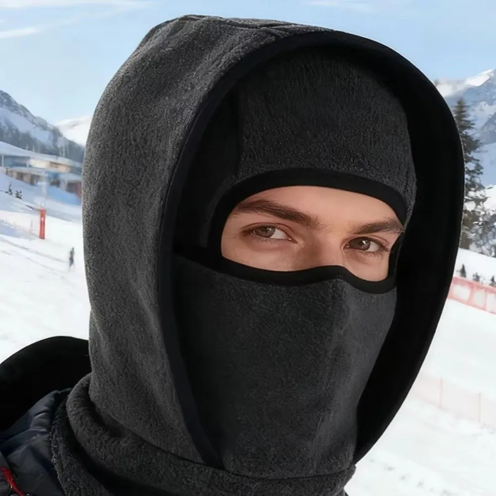 New Windproof Full Face Mask Thermal Warm Double Layer Fleece Full Face Neck Breathable Mesh Balaclava Cycling