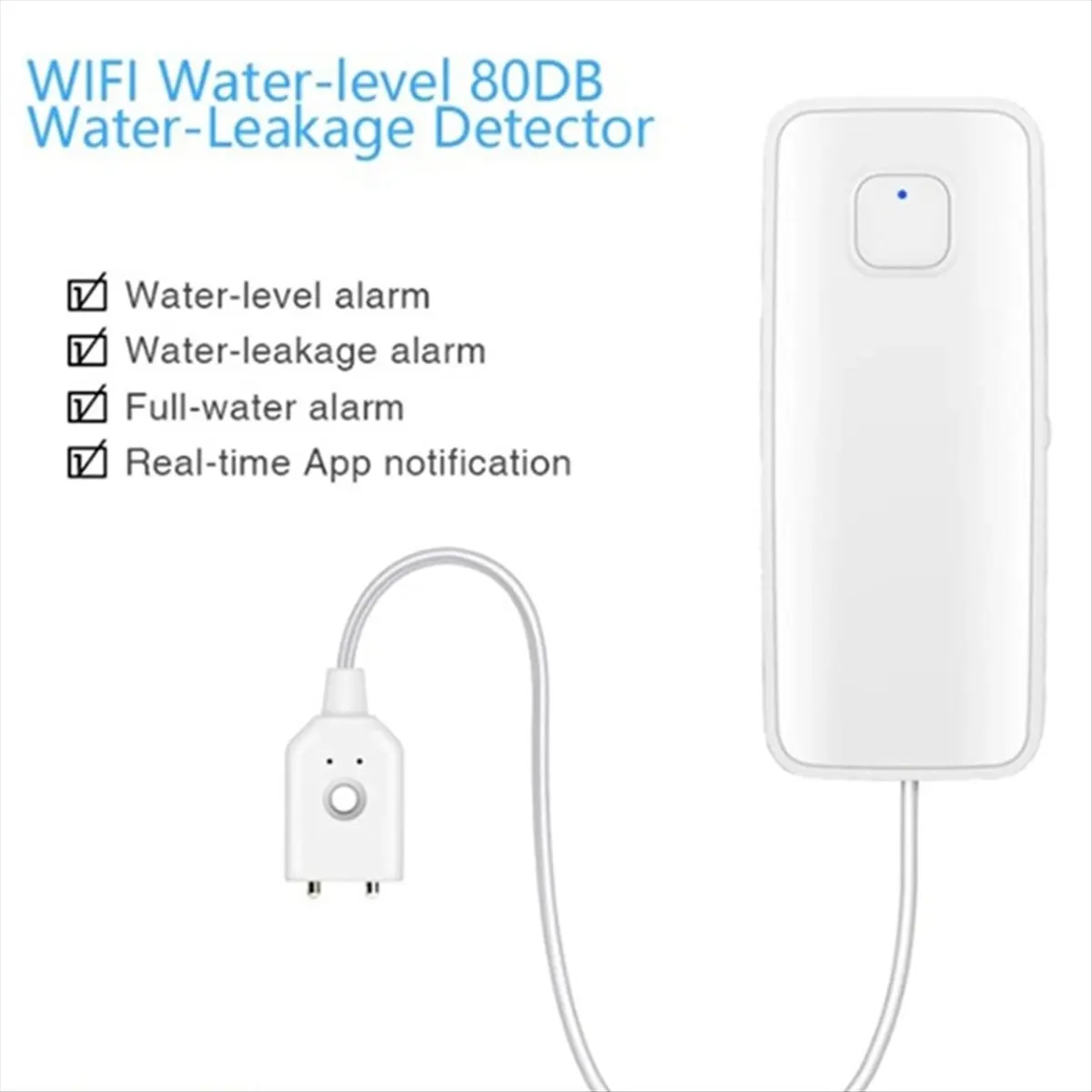 2 قطعة Tuya WiFi الذكية استشعار تسرب المياه مراقبة عن بعد كاشف مستوى تجاوز المياه 80dB نظام إنذار الصوت #5