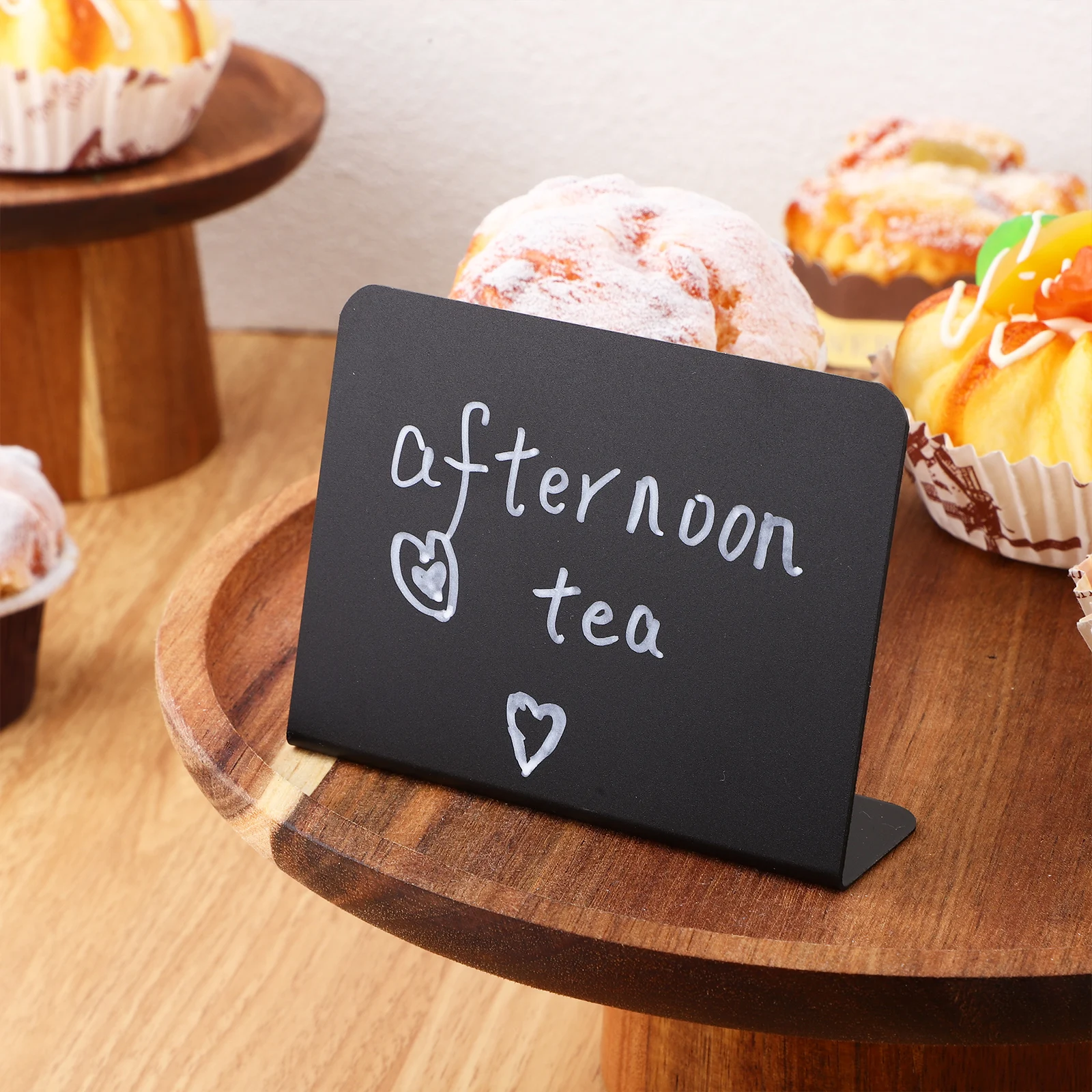 

1 set Mini Black Chalkboard Signs 100x75mm Set 2 White Pens 2 Cleaning Cloths Reusable Signs Home Office