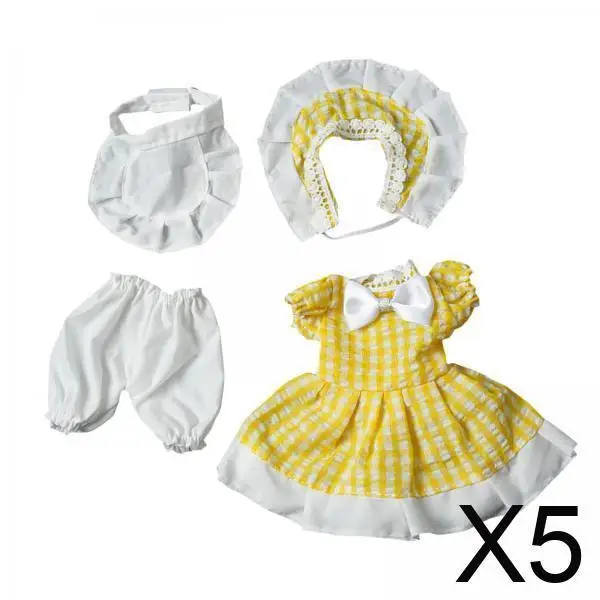 

30cm BJD Doll Dress Set Outfit with Top Pants and Apron for 1/6 Dolls Accessories for Kids Imagination