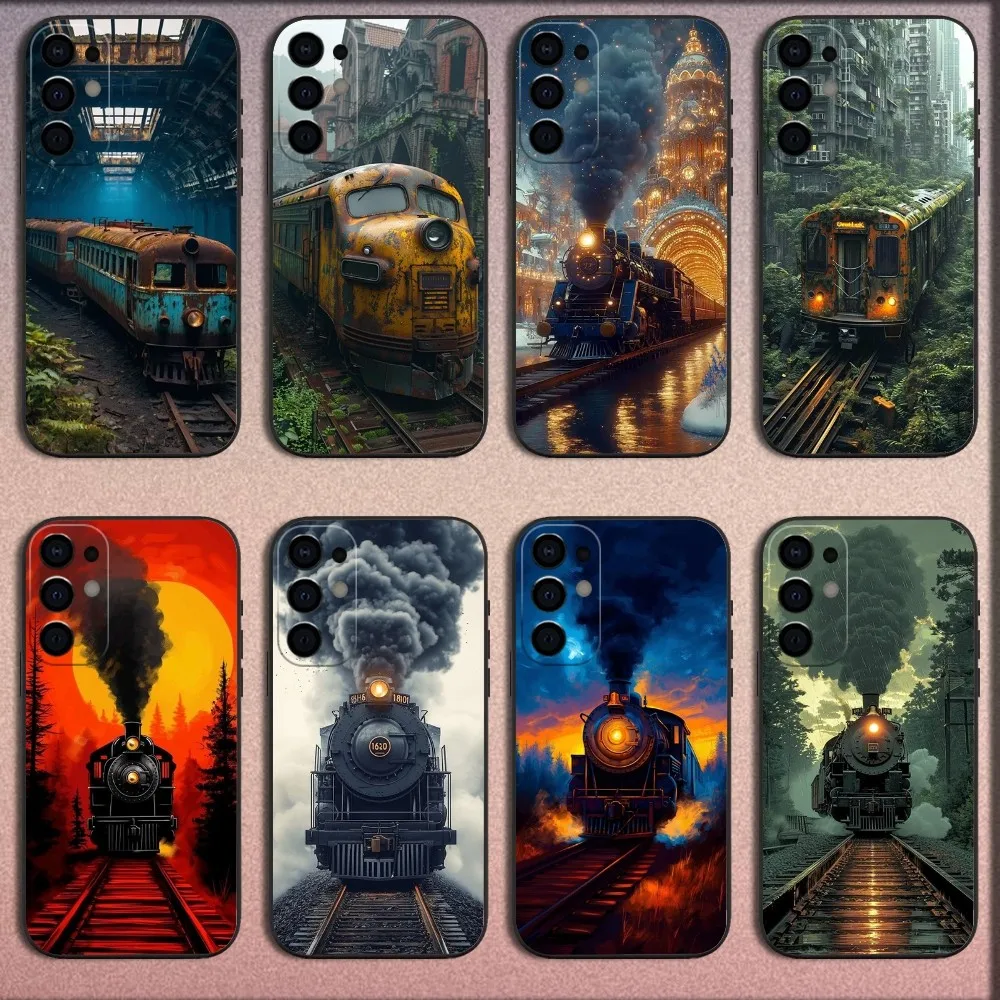 

Train Phone Case For Samsung S25,S24,S21,S22,S23,S30,Ultra,S20,Plus,Fe,Lite,Note,10,9,5G Black Soft Cover