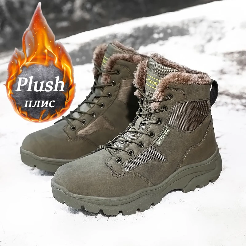 

Men's Winter Snow Boots Outdoor Warm Comfortable Hiking Boots High-quality Casual Shoes Anti Slip Wear-resistant Sneaker Men