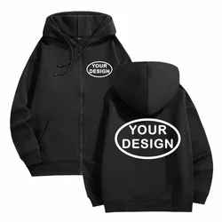 Customize Your Logo Zipper Sweatshirt For Men And Women Loose Casual Fashionable Long Sleeved Sportswear Personalized Embroidery