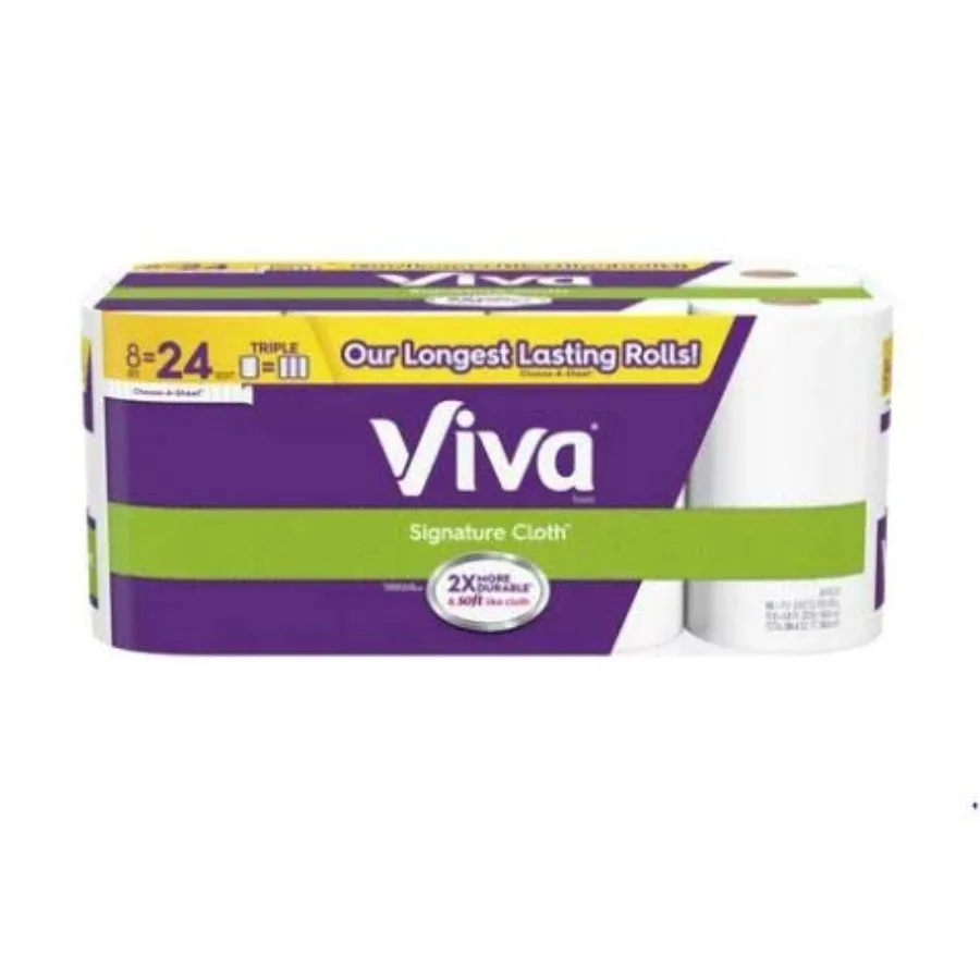 

2 набора бумажных полотенец Viva Signature: выберите лист, 8 тройных рулонов / = 24 обычных рулона