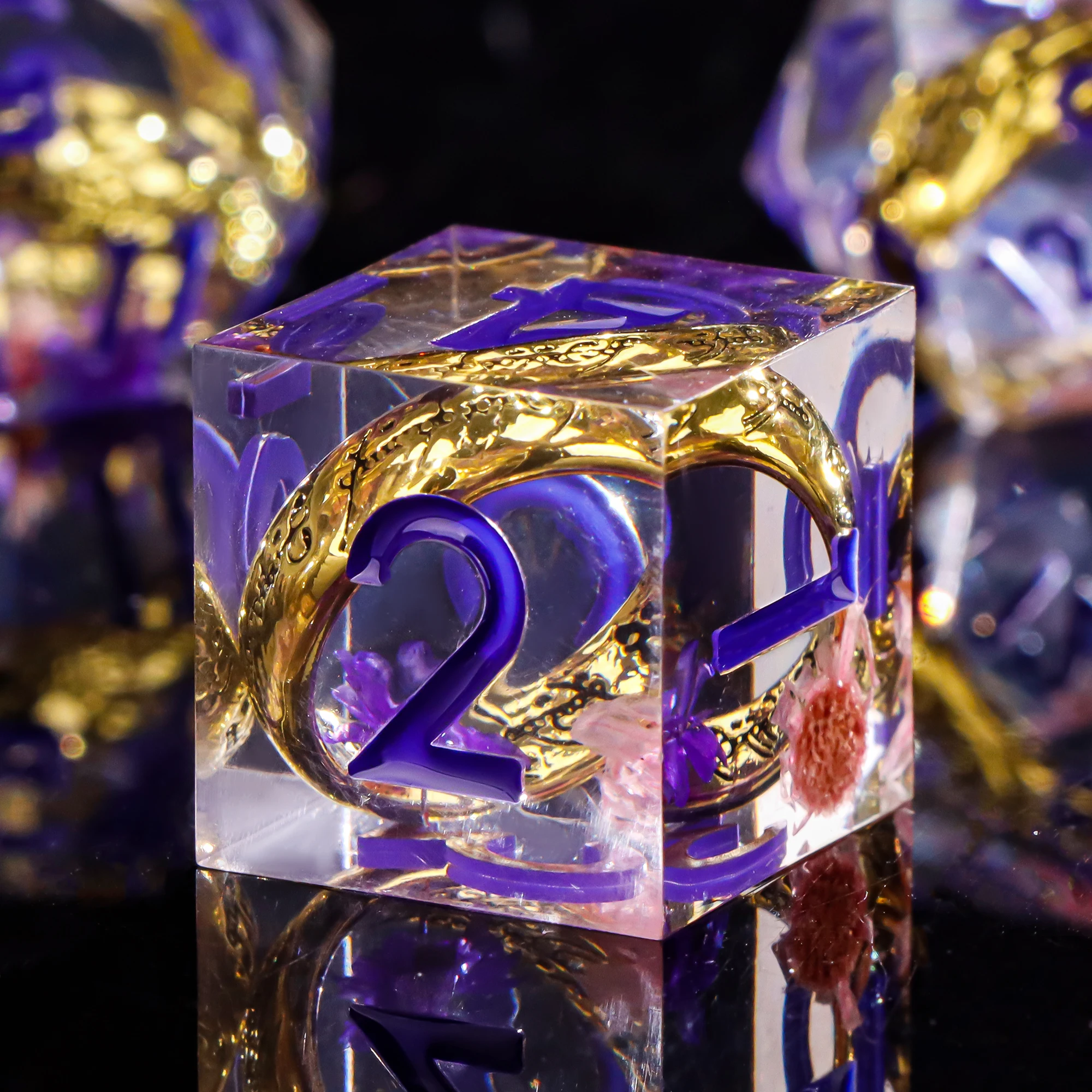 

Кольца Magic Lord Rings, 7 шт., набор кубиков из смолы DND, кольцо с цветочными острыми краями, игральные кости для ролевых игр, кубики Dungeons And Dragons