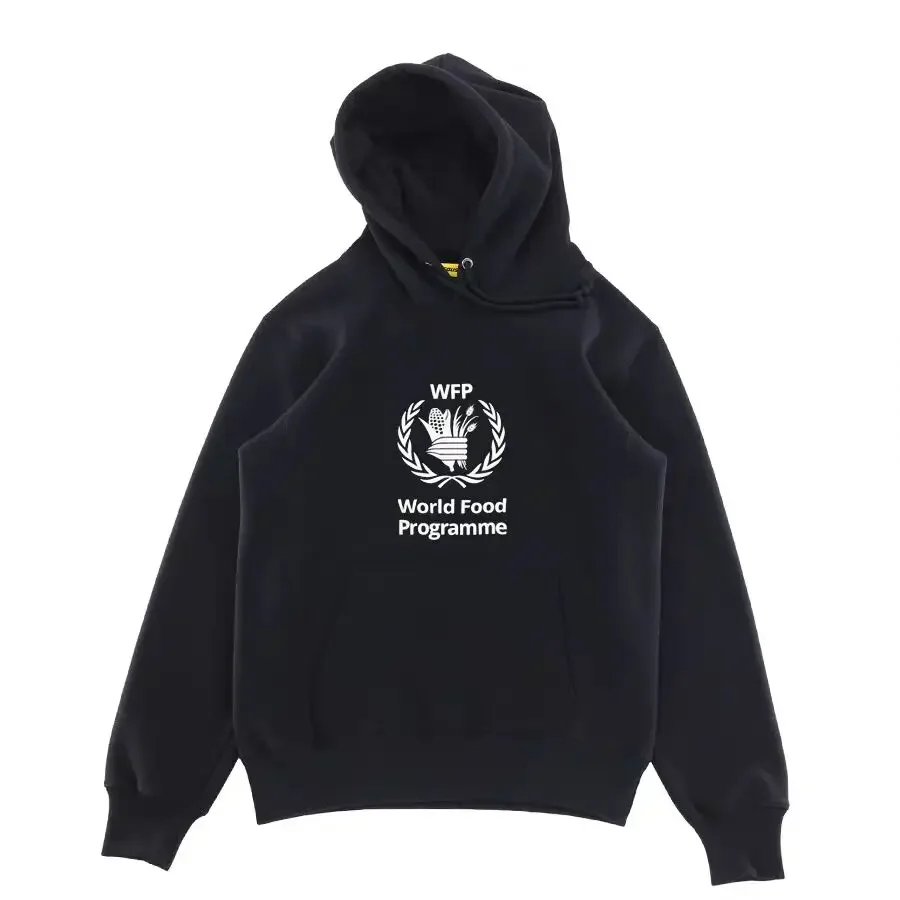 WEP World food programme Printed Women hoodie Wheat ear velvet Fashion show with the same single item Hooded Sweater Sweatshirt