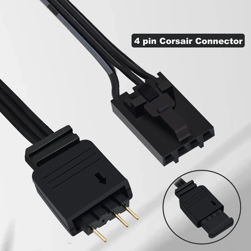 1 To 4 ARGB Splitter Extension Cable Connect To 5V 3-Pin ARGB For Corsair Commander Core And ICUE Commander CORE XT