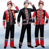 Chinese Traditional Ethnic Clothing for Men National March Three Dance Performance Costume Chinese Folk Classical Dancewear