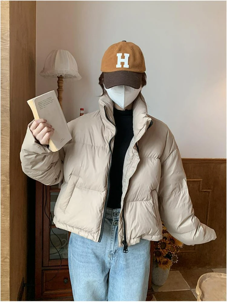 2024 New Fashion Vintage Long Sleeve Jackets Chic Casual Zippers Coat Thicken Warm Solid Parkas for Women Autumn Winter Parkas