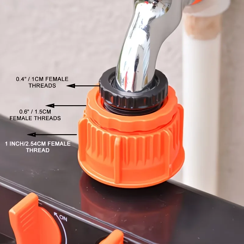 4-Way Garden Hose Splitter with 4 Independent Switches, Universal Connector for Outdoor Watering Systems, Leak-Proof Design