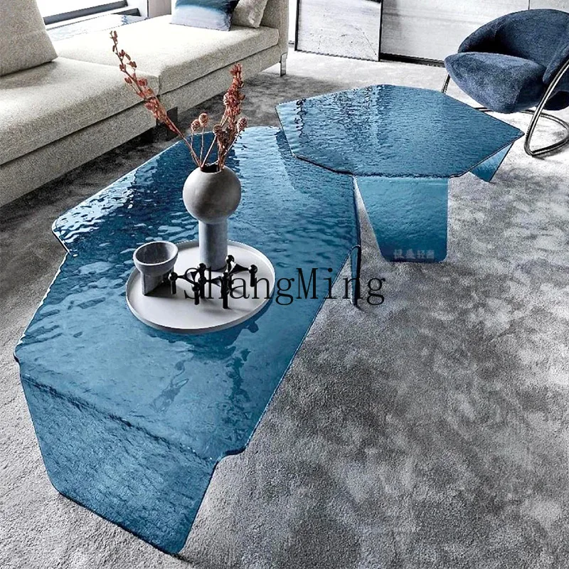 

SM creative water corrugated acrylic coffee table living room home modern high-end combination tea table