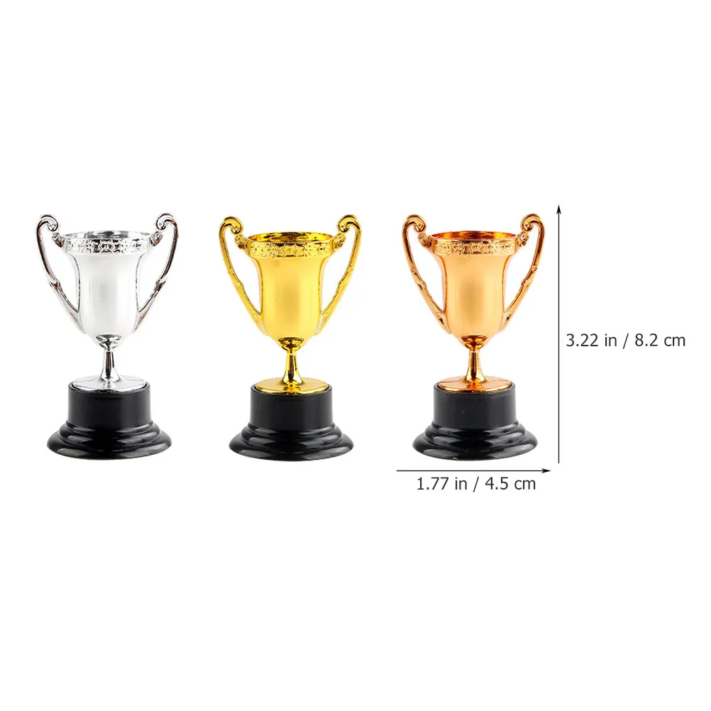 18Pcs Plastic Trophy Mini Award for Classroom Prize Party Favors Kindergarten Reward Decorations Miniature Sports Trophies