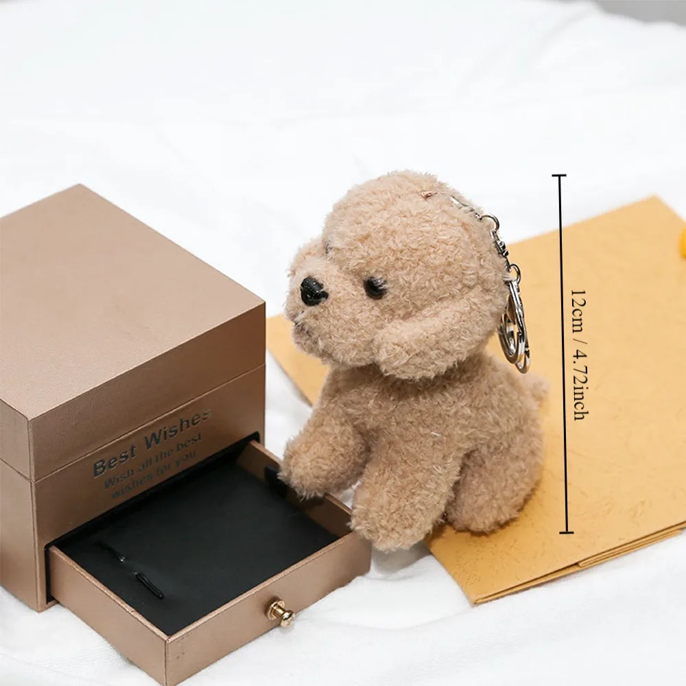 Cute 12cm Teddy Dog Plush Keychain Multipurpose Backpack Hangings Small Pendant Animal Stuffed Toys for Backpack