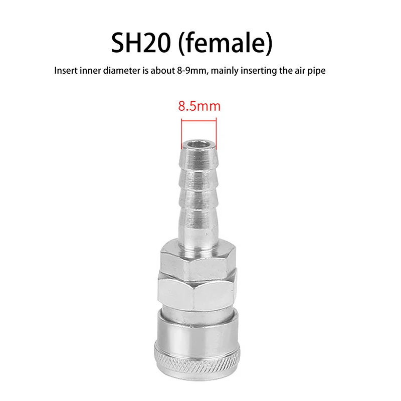 2pcs Pneumatic Fitting C Type Quick Coupling Connector Coupler For 8mm Compressor PH20+SH20