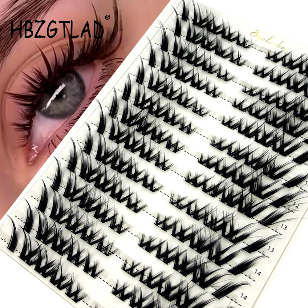 Single Cluster Eyelash Extension Mix 3D Fluffy Segmented Natural Mink cat Eye Effect makeup Lashes Individual False eyelashes