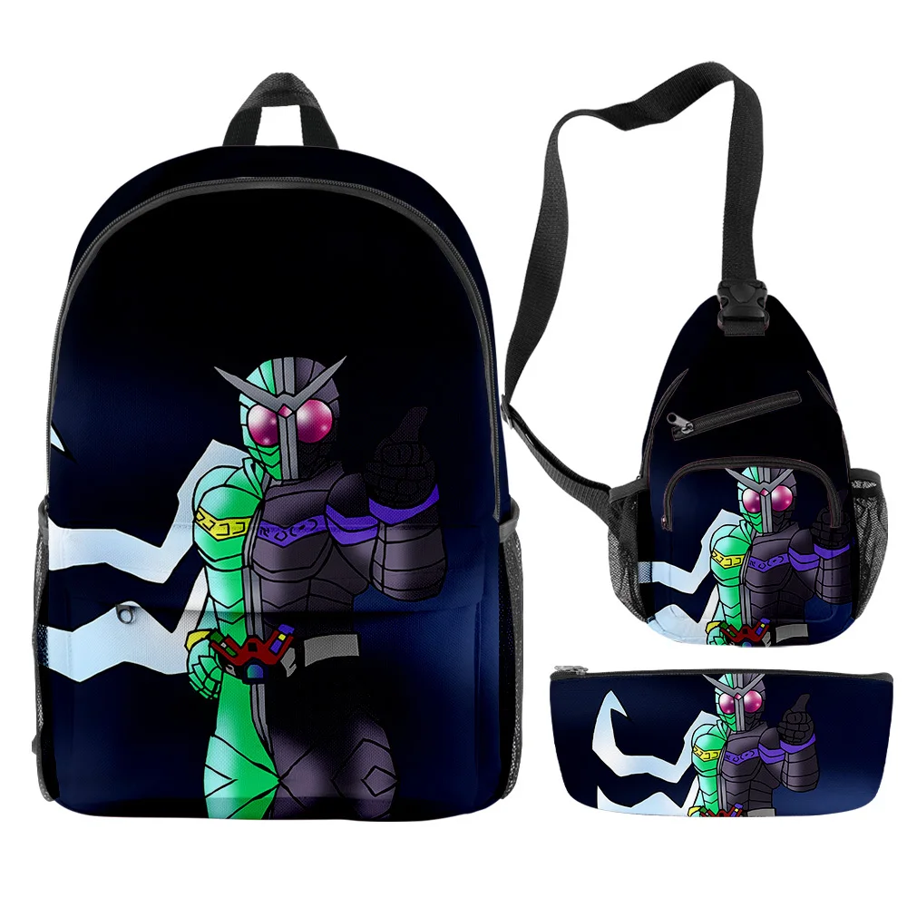 Classic FUUTO PI-Fuuto Tantei Anime 3D Print 3pcs/Set pupil School Bags Trendy Travel Laptop Backpack Chest Bag Pencil Case