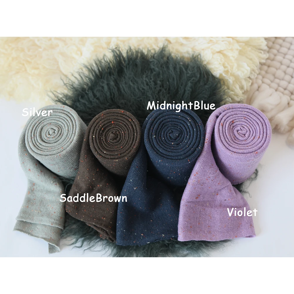 Couverture d'emmaillotage en tricot doux et extensible pour photographie de nouveau-né, accessoire Photo moucheté pour bébé, accessoires de séance Photo pour nouveau-né
