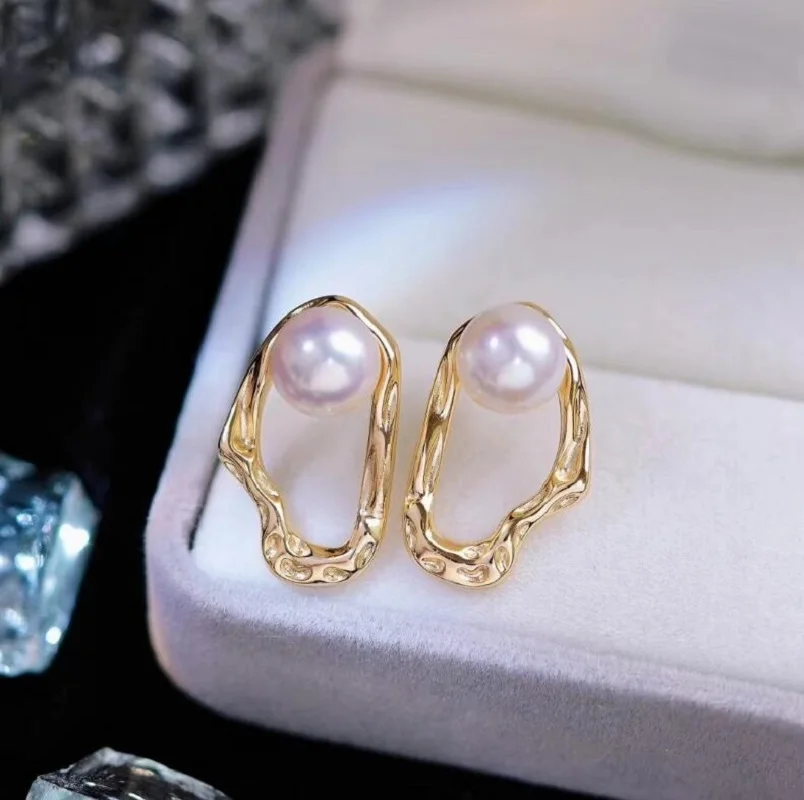 Elegant South Sea 6-7mm White Pearl Earring Sterling Silver 925 Earrings 2
