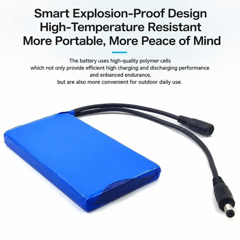 12V Polymer Lithium Battery for Ultra-Thin Speaker Mobile Power Supply LED Monitoring Outdoor Use Universal Large Capacity