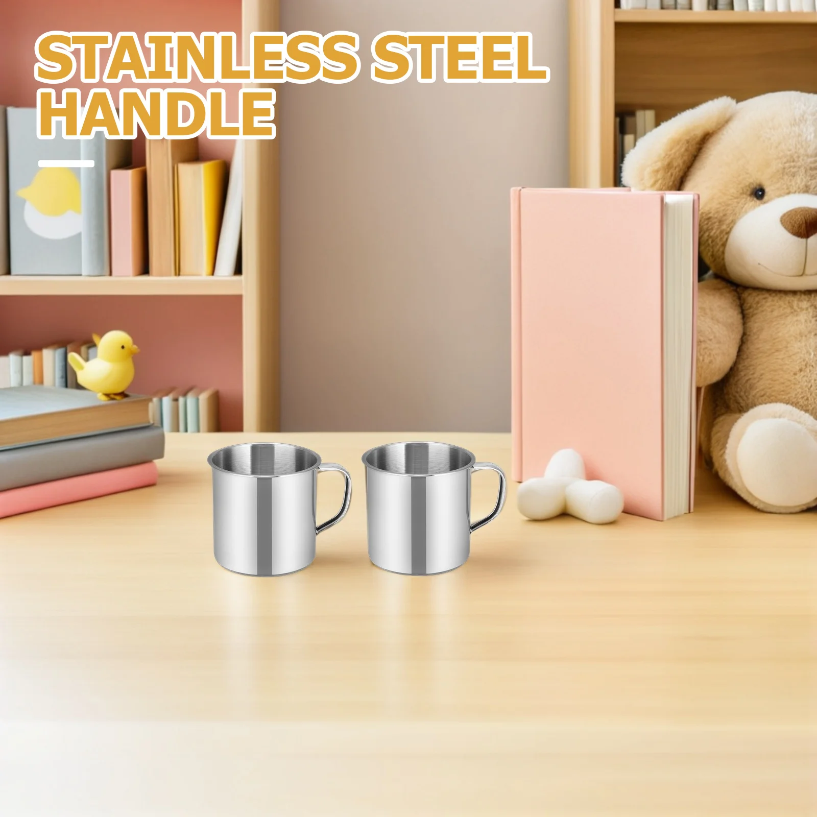 

6Pcs Stainless Steel Cups Lightweight Portable Camping Milk Water Mugs Easy Grip Water Container