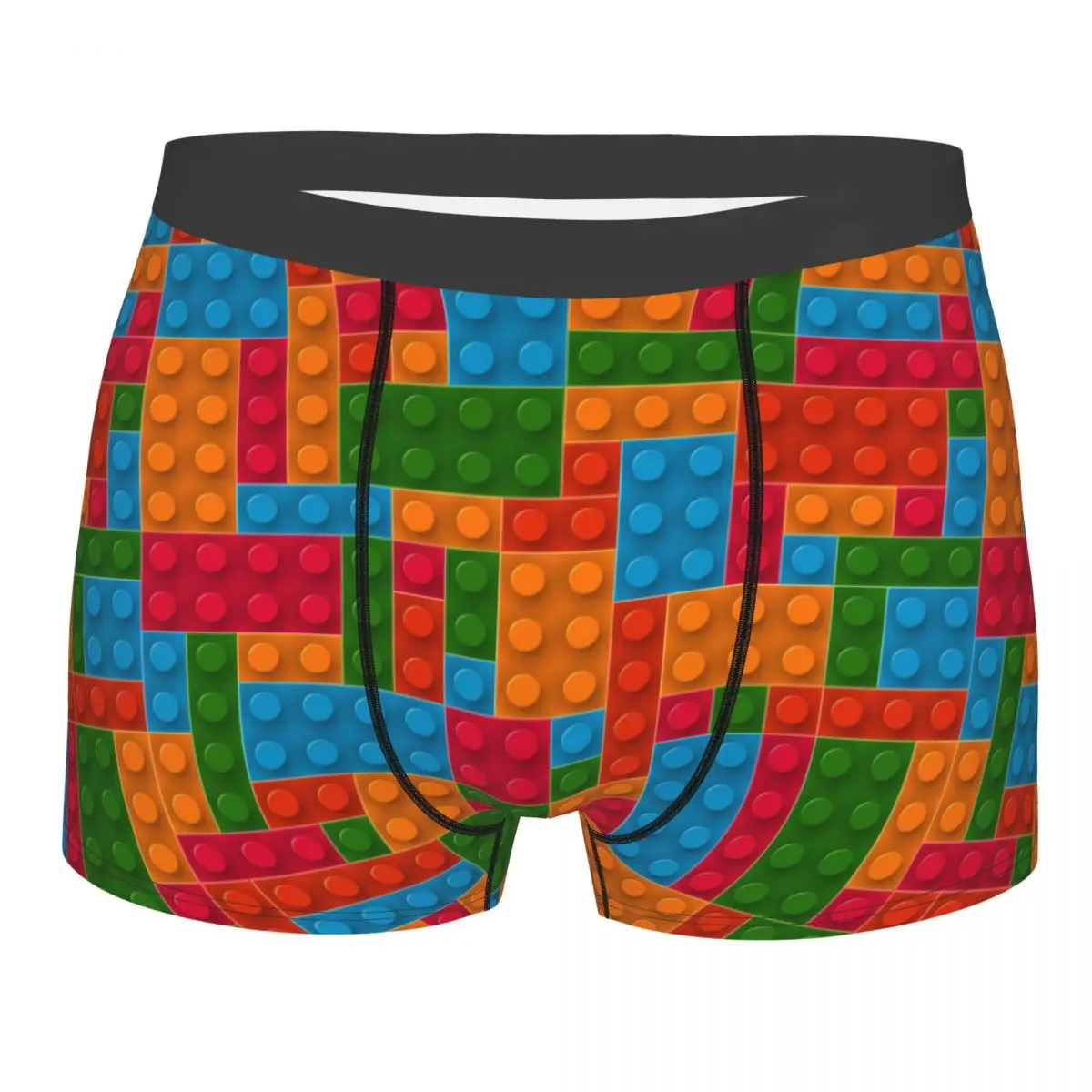 Custom Colorful Building Plastic Brick Toy Blocks Patterns Boxers Shorts Men's Briefs Underwear Fashion Underpants