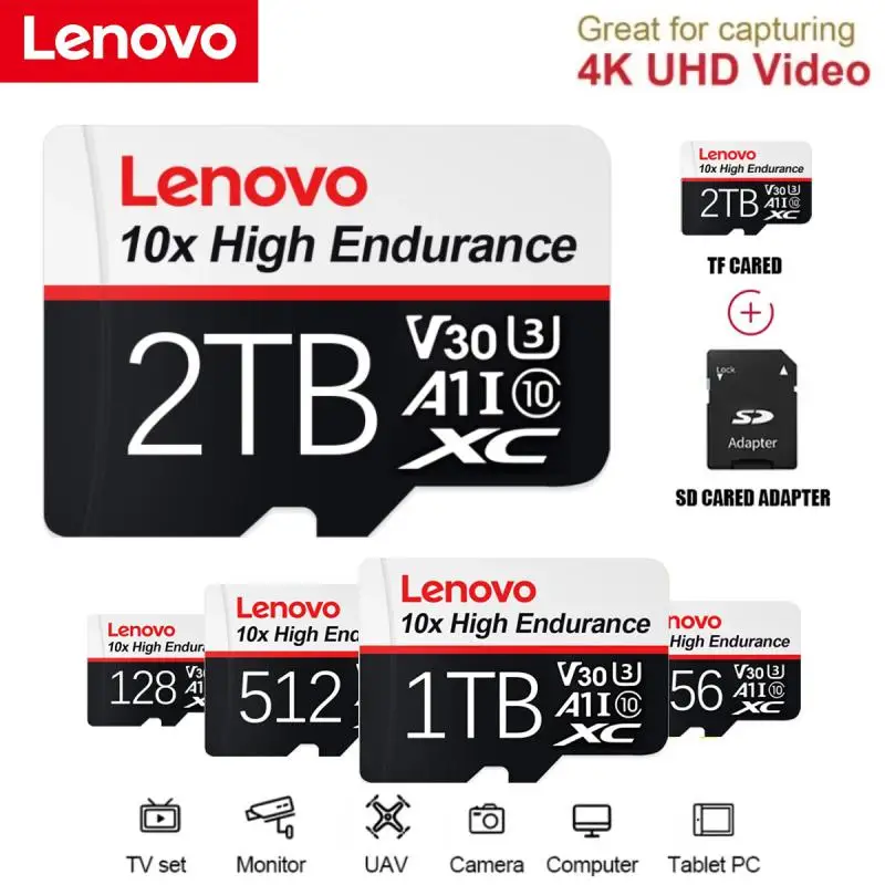 Lenovo 2TB A2 Class 10 Memory Card 128GB V30 1TB SD Card 512GB High Speed Micro TF SD Card 256GB For Nintendo Switch Tablet