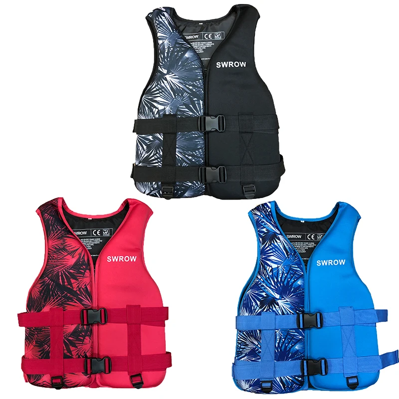 SWROW Neoprene Lifejacket Children Adult Swimming Vest Portable Summer Water Sports Surfing Kayak Fishing Swimming Lifejacket