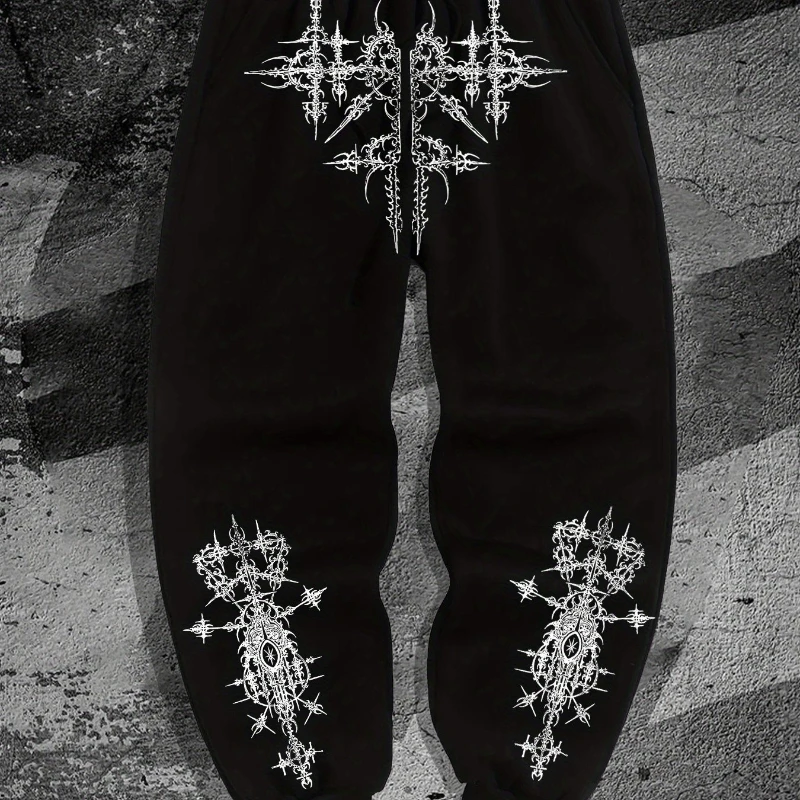 

Осенне-зимние мужские повседневные брюки для бега в темно-готическом стиле с принтом шипов, модный тренд, первый выбор
