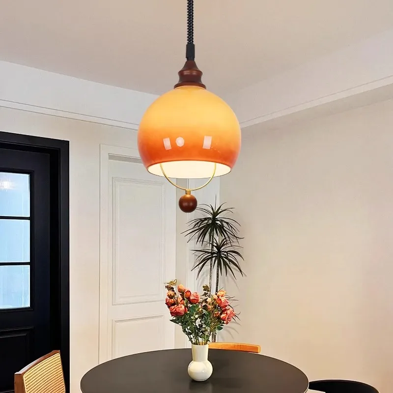 

Scalable restaurant pendant light with retro design, dining table with antique glass, tea room bar, table lamp