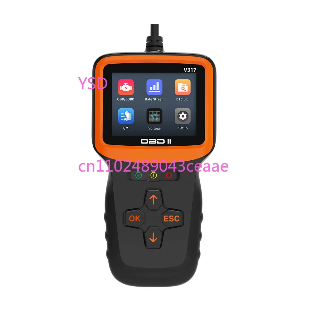 V317 new color screen multi-language CE FCC certification, battery voltage automotive fault detector
