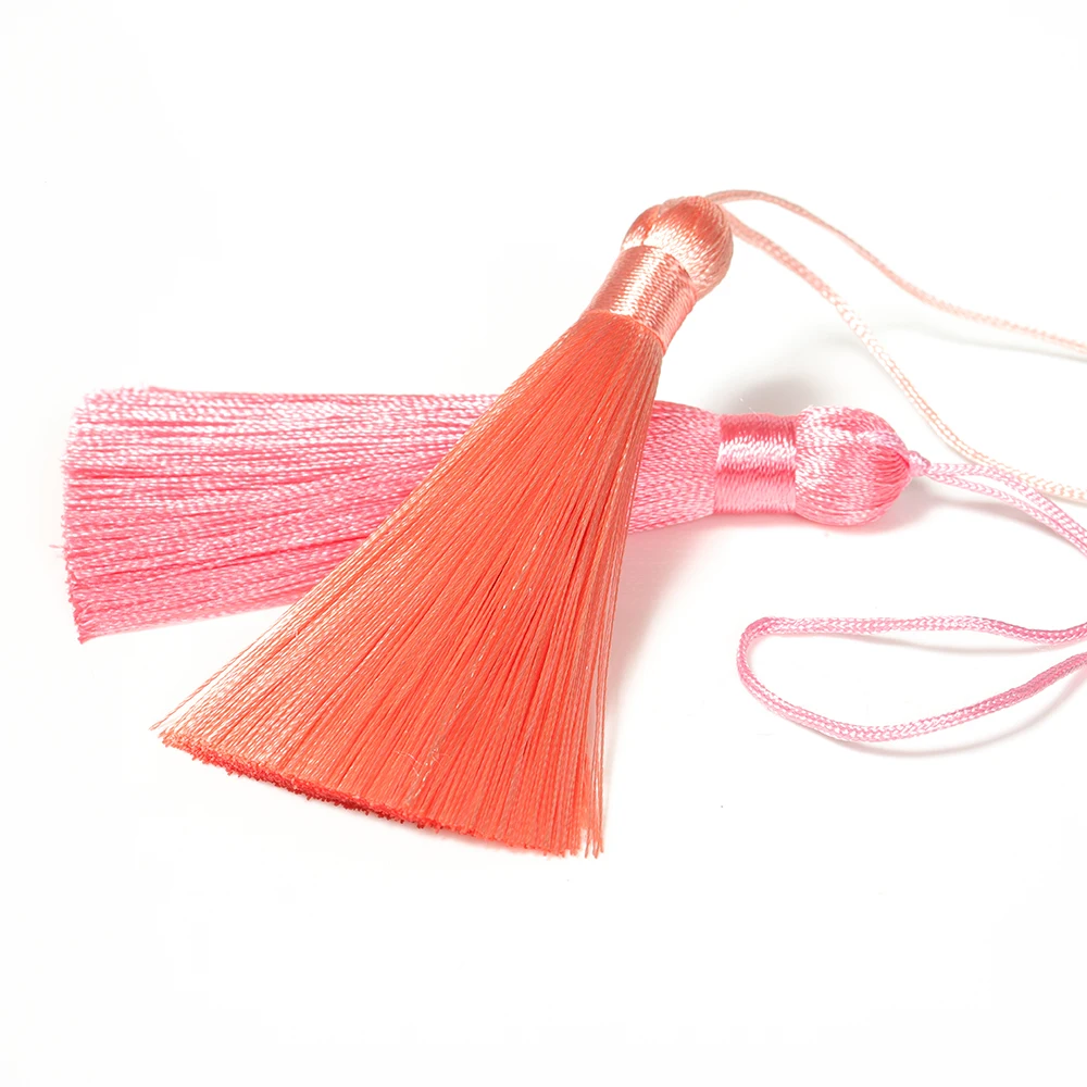 5 Stück 8cm Quasten-Ohrringe aus Polyesterseide, Bürstenanhänger, Ohrring-Charm, Satin-Quaste, DIY-Schmuckzubehör, handgefertigtes Kunsthandwerk – Detail 16