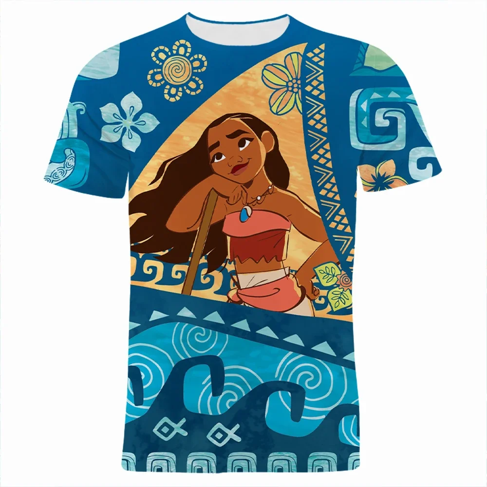 Summer New Disney Moana T-Shirts Cartoon Anime 3D Print Streetwear Men Women Fashion Oversized T Shirt Kids Boys Girls Tees Tops