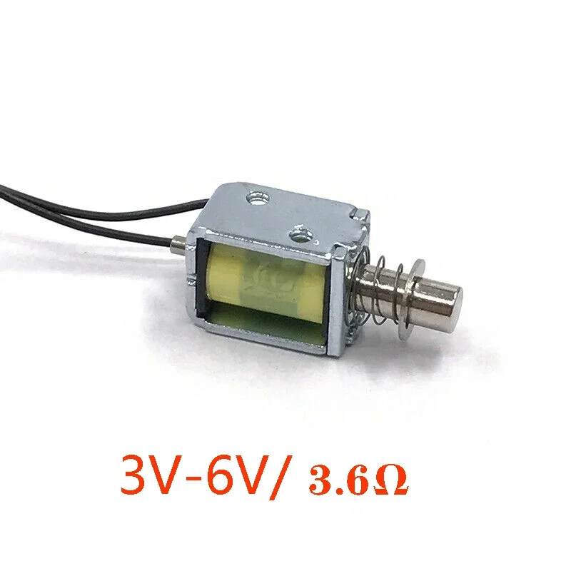 Small mini Solenoid Electromagnet Push Pull Through Type Electric Magnet DC 3V/6V/12V/24V Spring Magnet