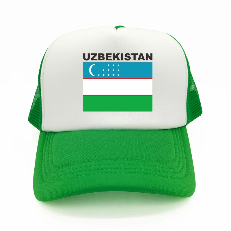 Uzbekistan Trucker Cap Summer Men Cool Country Flag Hat Baseball Caps Unisex Outdoor Mesh Net Caps