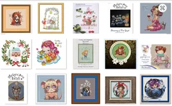Cross Stitch Kit 13- Little Girl's Home 35-31 28ct 32ct 14ct Metallic Fabric Cloth Hand Embroidery Material Kit