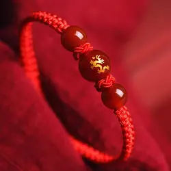 Chinese Style Dragon Bracelet 2025 Snake Dragon Year Lucky Red Rope Bracelet Xmas Near Year Gift