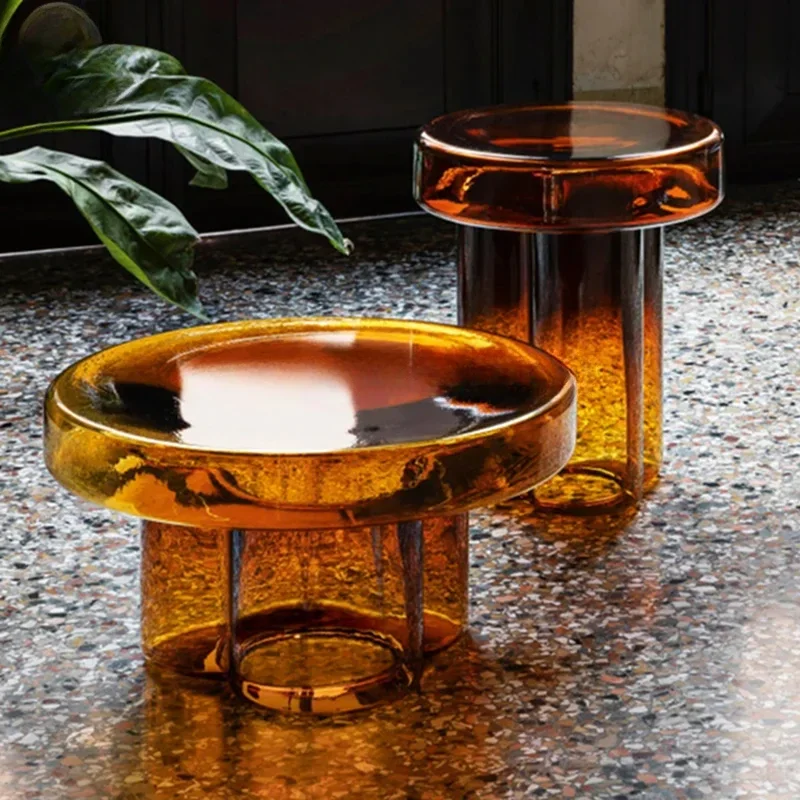 Creative Glass Coffee Tables Living Room Furniture Modern Design Sofa Side Table Round Tea Table