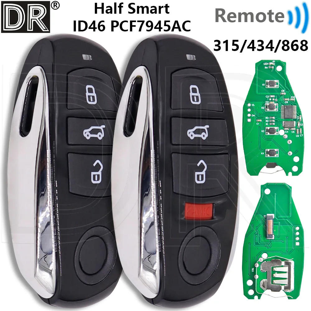 

Отличный Half Smart ID46 PCF7945AC 315/433/868 МГц 7P6959754AA/AC/AL/AE/AN/AM/AP автомобильный дистанционный ключ для VW Volkswagen Touareg 2010-2014