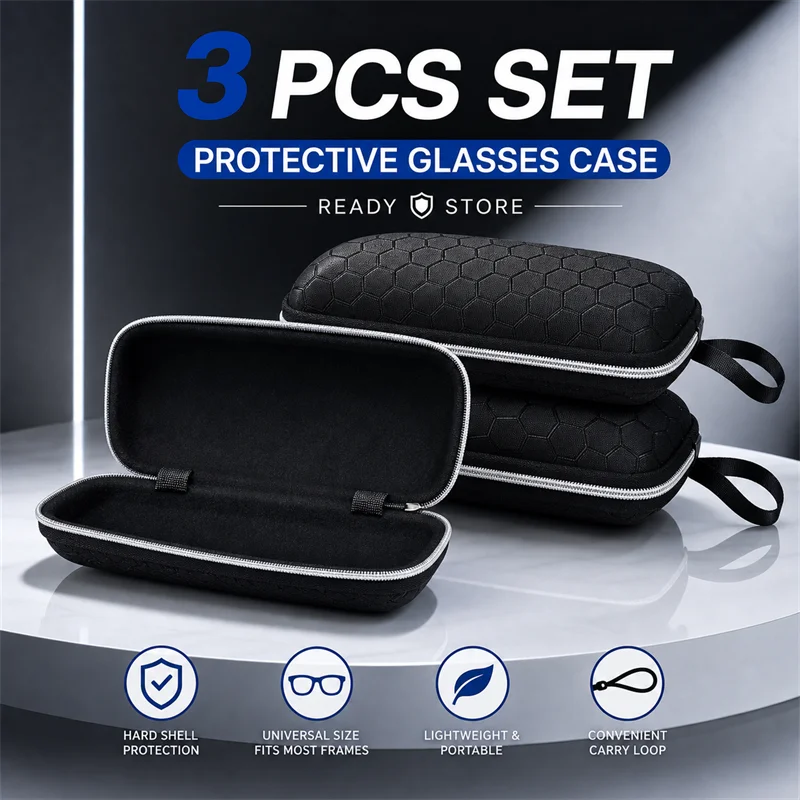 1/3/5pack Portable Zipper Sunglasses Protector Box Eye Glasses Case Box Travel Pack Glasses Case Accessories
