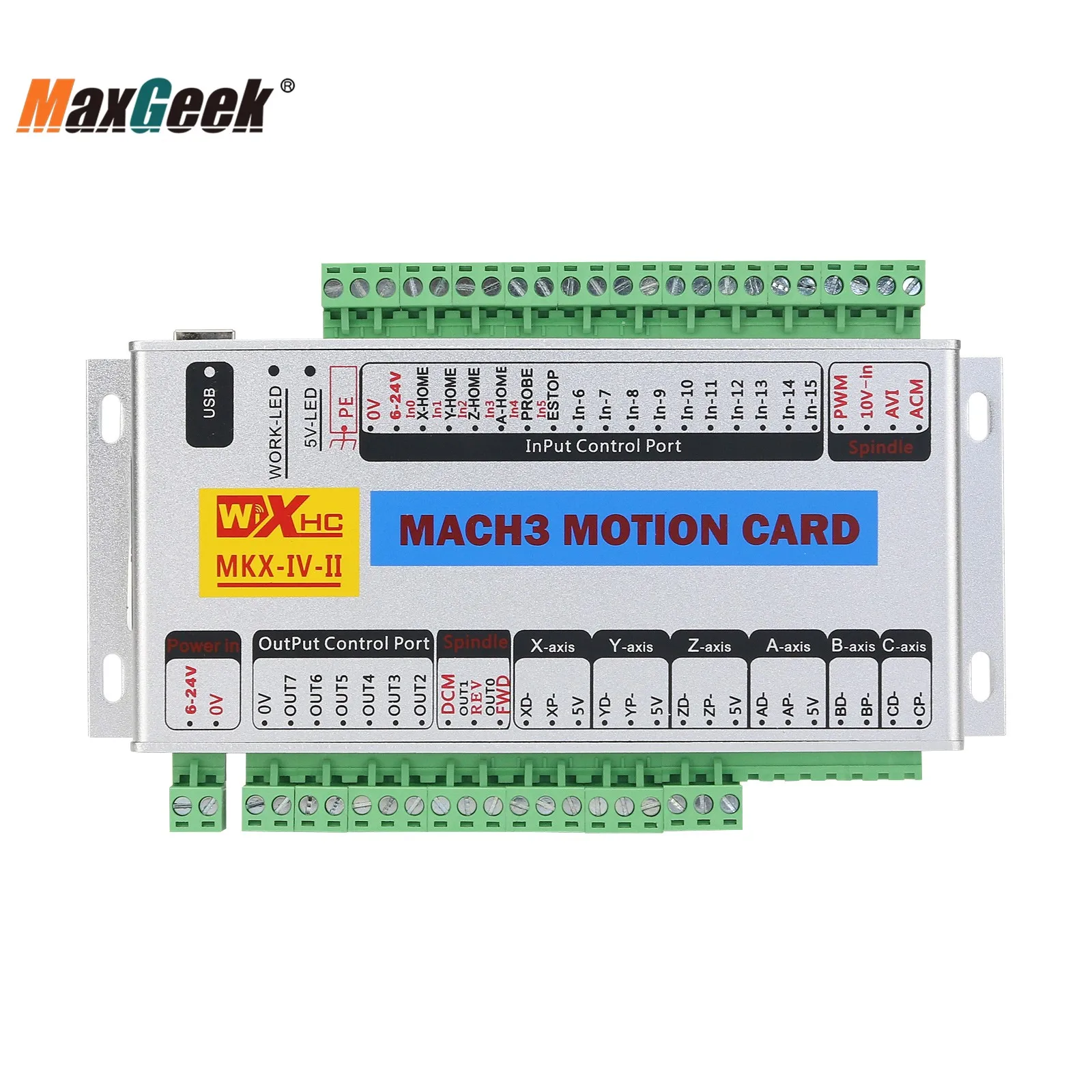 Maxgeek MK4-IV Mach3 Motion Card 3 Axis 4-Axis USB Motion Controller 2MHz CNC Breakout Board For Window 7 10