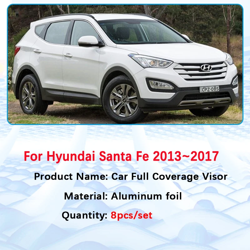 For Hyundai Santa Fe 2013 Accessories 2017~2014 DM Car Windows Sunshades Windshields Parasol Anti-UV Sun Protection Visor Shades