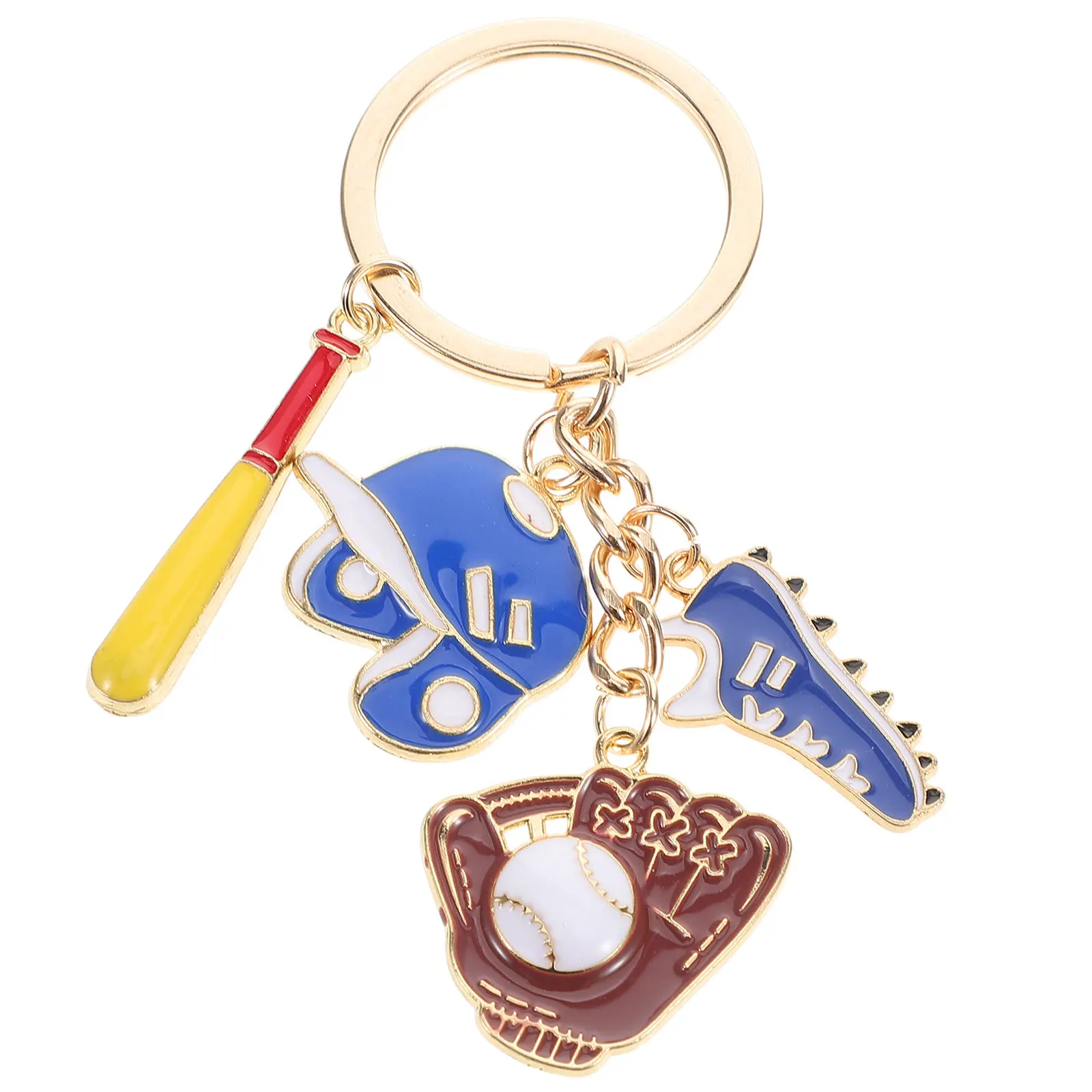 Metal Baseball Keychain Ball Alloy Design Sports Key Ring for Athletes Fans Backpacks Bags Party Favors Goodie Fillers