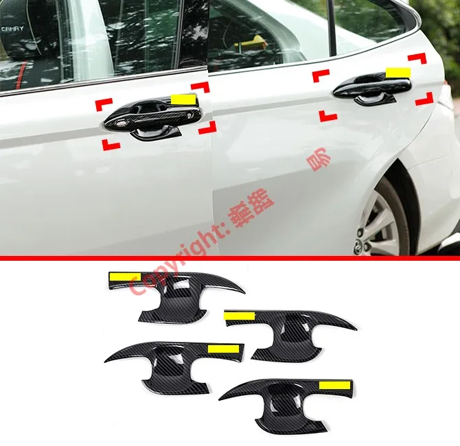 

Carbon Fiber Style Door Bowl Trim For Toyota Camry MK8 2018 2019 Car Accessories Stickers