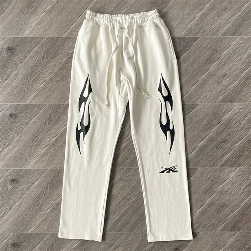 White Sweatpants For Men Women Bets Quality Pure Cotton Logo Printing Pants Oversized Tracksuit Set