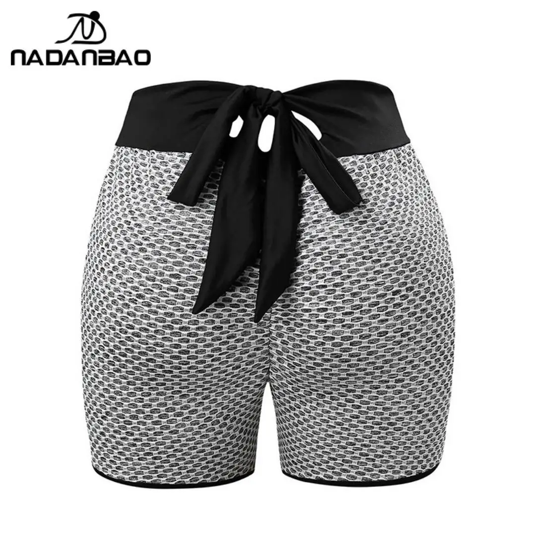 Nadanbao Sexy Checkered High Waist Peach Hip Yoga Pants Honeycomb Fitness Short… - Image 6