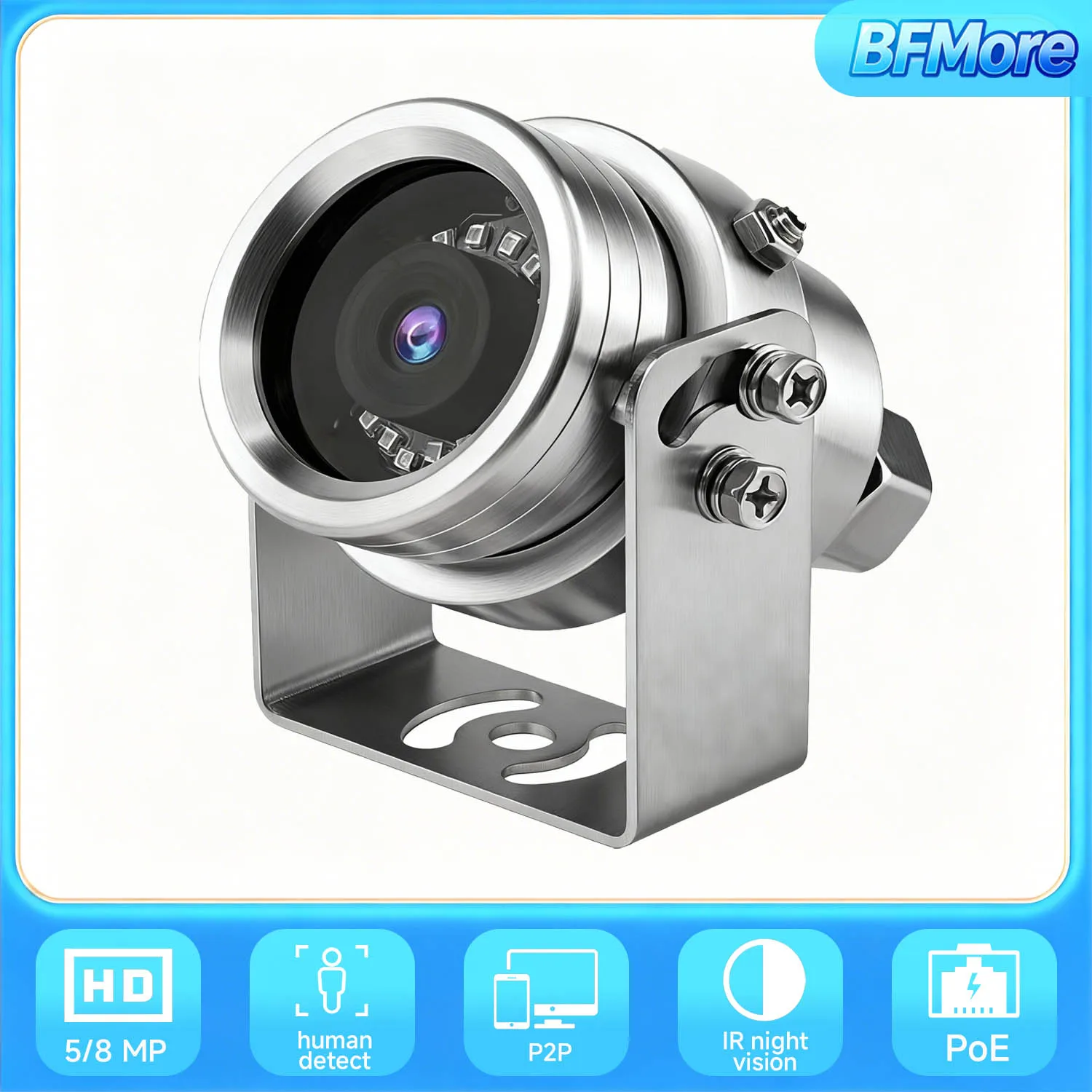 BFMore 5MP Waterproof POE Explosion proof IP камера 4K Onvif IR Night Vision 304 Metal Hosuing For CCTV Surveillance камера